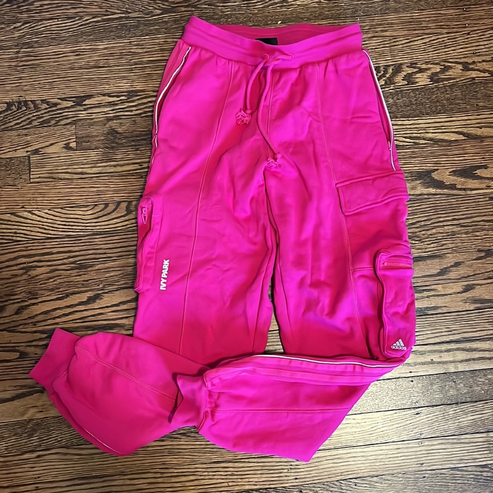 Ivy Park x adidas hot pink cargo track pants